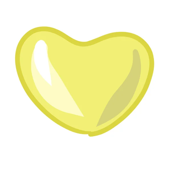 Sarı Kalp Düz Çizim Sevgililer Günü Vektörü Eps10 Vektör Illüstrasyonu — Stok Vektör