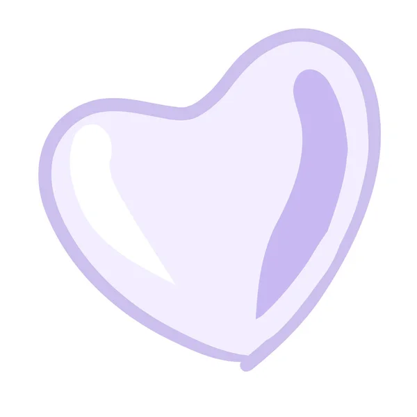 Purple Heart Flat Illustration Valentine Day Vector Eps10 Vector Illustration — Stock Vector