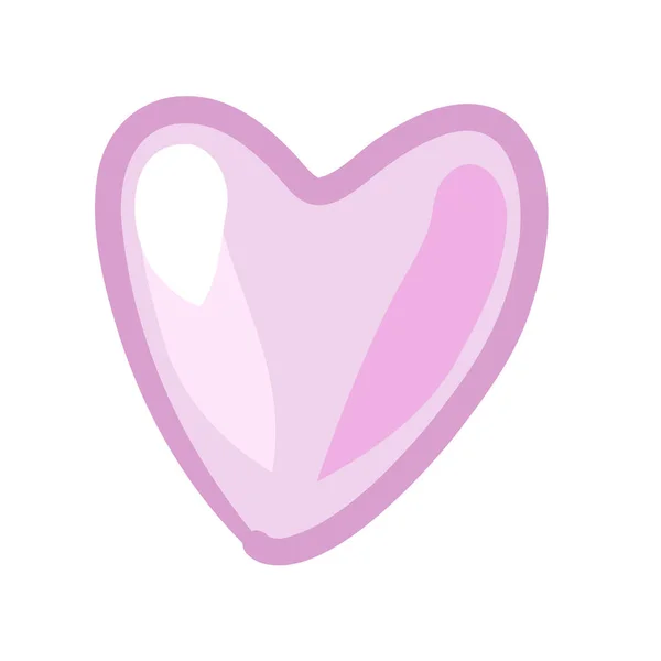 Pink Heart Flat Illustration Valentine Day Vector Eps10 Vector Illustration — Archivo Imágenes Vectoriales