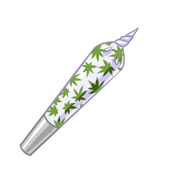 Jambon Cannabis Une Cigarette Marijuana Illustration Vectorielle Légaliser Illustration Vectorielle — Image vectorielle