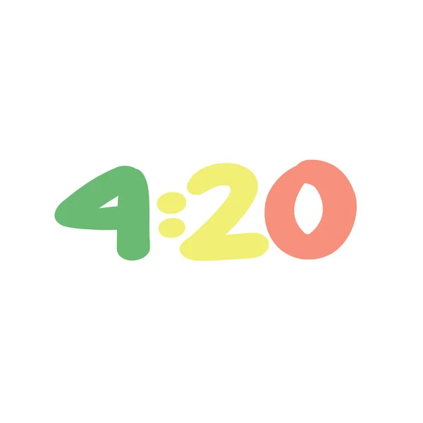 Щасливий 420 Час Палити Векторна Фраза Канабісу Марихуани Векторні Ілюстрації — стоковий вектор
