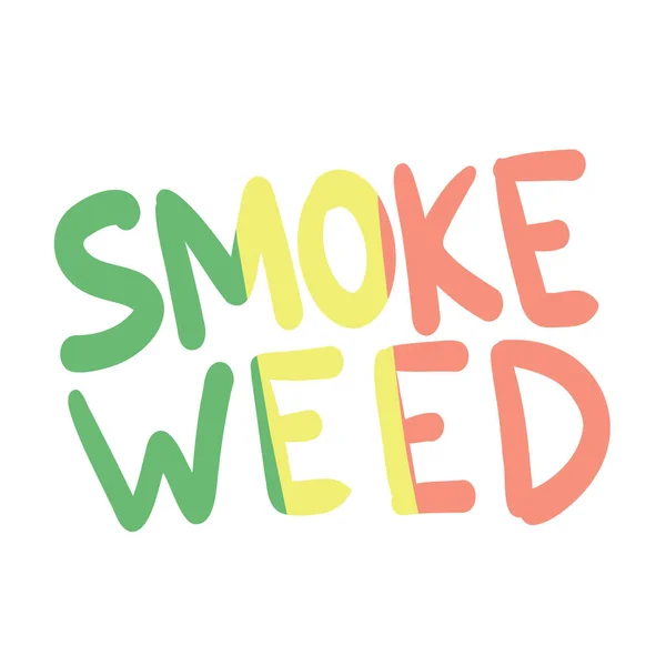 Heureux 420 Est Temps Fumer Cannabis Phrase Vectorielle Marijuana Illustration — Image vectorielle