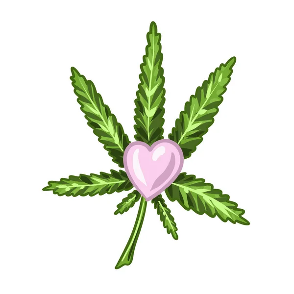 Conos Cannabis Marihuana Branch Vector Illustration Medical Weed Ilustración Vectorial — Vector de stock