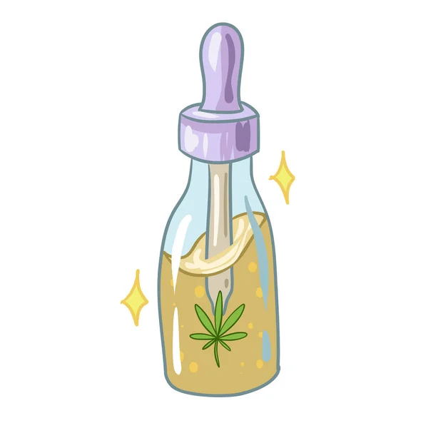 大麻油だ マリファナ油の缶のベクトル図です ベクターイラスト — ストックベクタ
