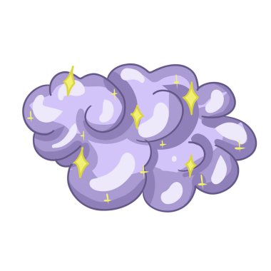 Mor gaz. Ot içiyorum. esrar vektöründen duman. Vektör illüstrasyonu