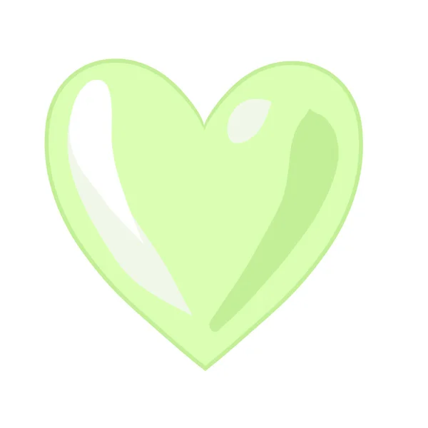 Зеленое Сердце Плоская Иллюстрация Вектор Дня Святого Валентина Eps10 Векторная — стоковый вектор