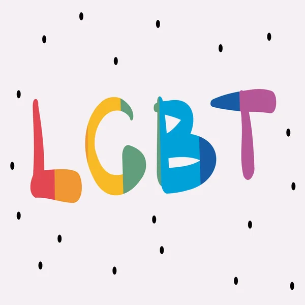Zwrot Lgbtq Tekst Kolorze Tęczy Ilustracja Wektorowa Parady Pride Społeczność — Wektor stockowy