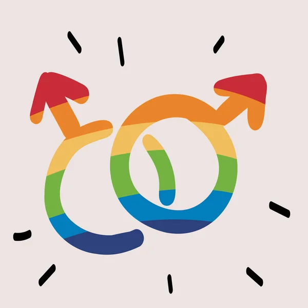 Symbol Gay Vektorová Ilustrace Gay Pride Barva Duhy Ano Vektorová — Stockový vektor