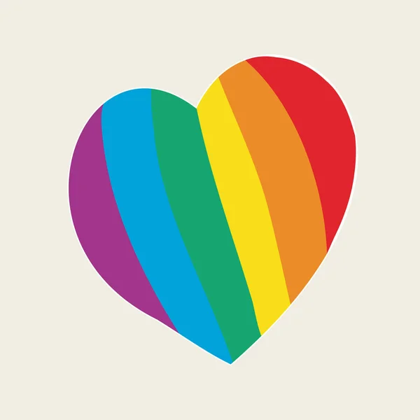 ハートは虹の色です Lgbtqプライドのシンボル プライドパレードのベクターイラスト Lgbtコミュニティ ベクターイラスト — ストックベクタ