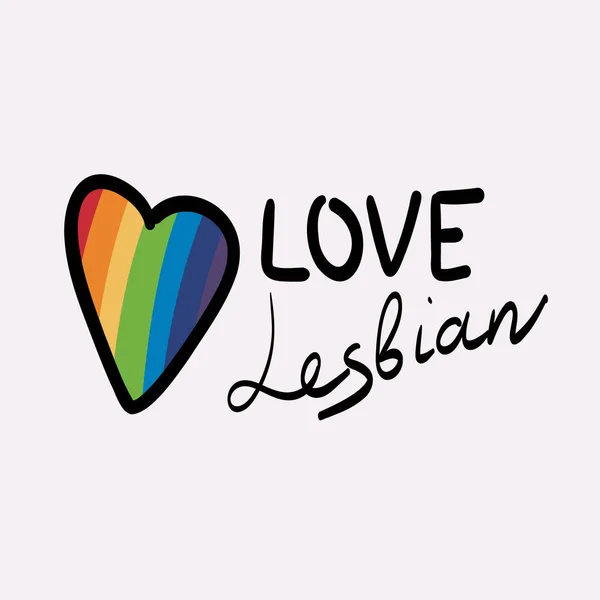 レズビアンの象徴 Lgbtqコミュニティは虹の旗です プライドパレードのベクターイラスト ベクターイラスト — ストックベクタ