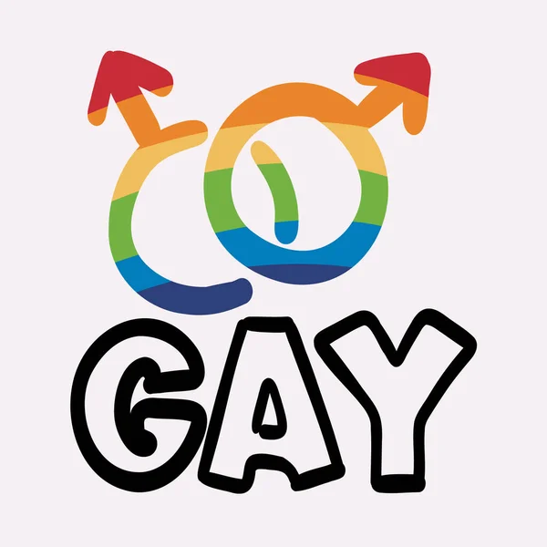 シンボルはゲイです プライドのベクターイラスト 虹の色 ベクターイラスト — ストックベクタ
