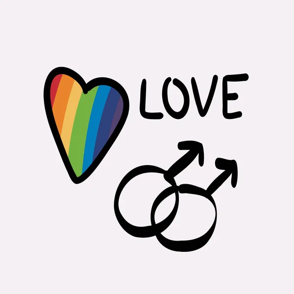 Símbolo Gay Ilustração Vetorial Orgulho Gay Cor Arco Íris Ilustração — Vetor de Stock