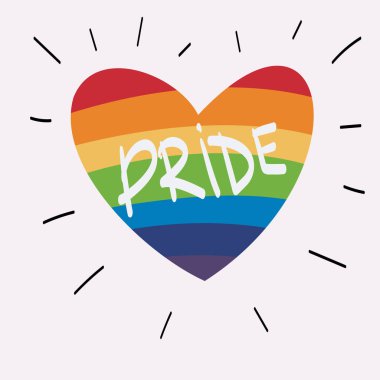 Gurur günü. Gurur mesajlarına bayılırım. gökkuşağı rengi LGBTQ vektör harfleri. Vektör illüstrasyonu