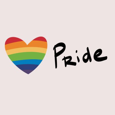 Gurur günü. Gurur mesajlarına bayılırım. gökkuşağı rengi LGBTQ vektör harfleri. Vektör illüstrasyonu