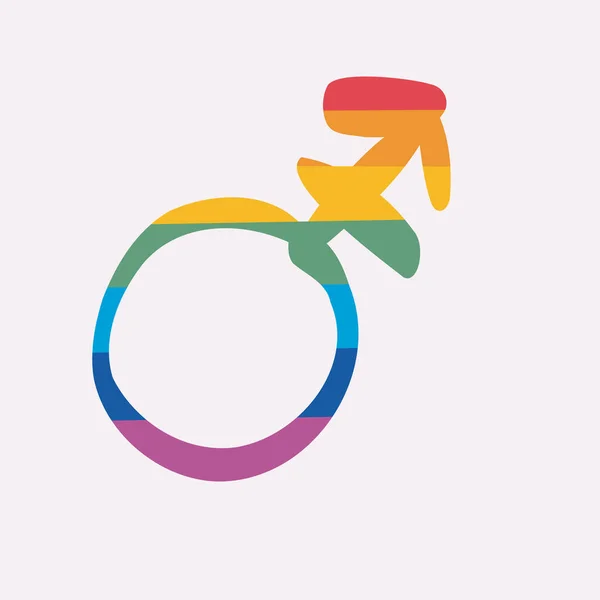 Symbolism Hermaphrodite Androgyne Gender Symbol Rainbow Color Vector Illustration Vector — Stock Vector