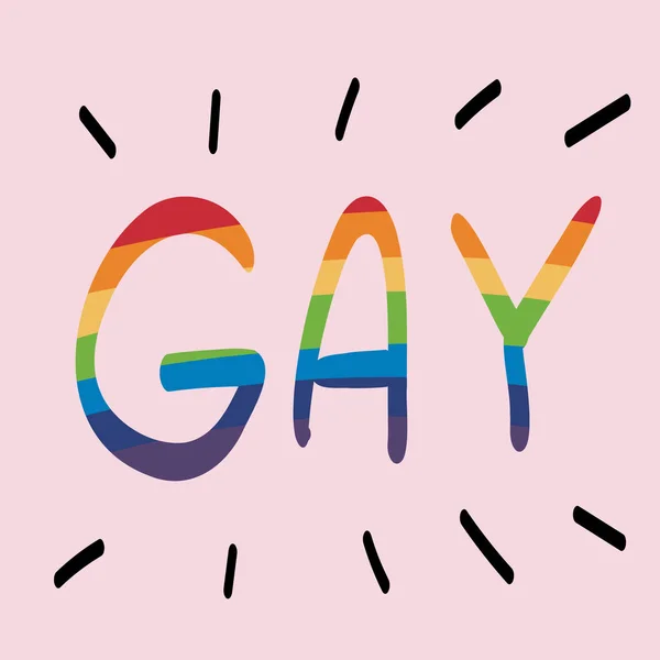 Símbolo Gay Ilustração Vetorial Orgulho Gay Cor Arco Íris Ilustração — Vetor de Stock