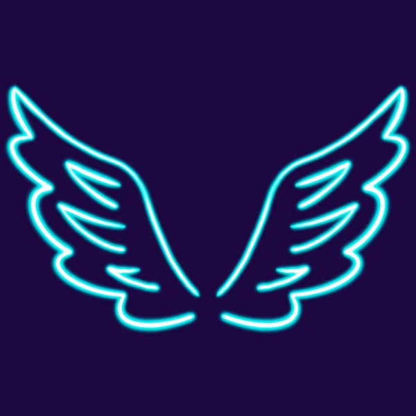 Engel Vleugels Gloeiende Desktop Icoon Neon Sticker Neon Figuur Gloeiende — Stockfoto