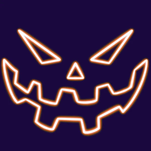 Jack Lantern Glowing Desktop Icon Pumpkin Neon Sticker Halloween Neon — Stock Photo, Image