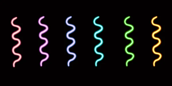 Parlak Çizgili Masaüstü Simgesi Neon Kurdele Etiketi Neon Figür Parıldayan — Stok fotoğraf