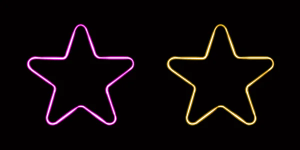Nastavit Geometrický Tvar Hvězdy Zářící Ikonu Plochy Neonovou Hvězdu Neonovou — Stock fotografie