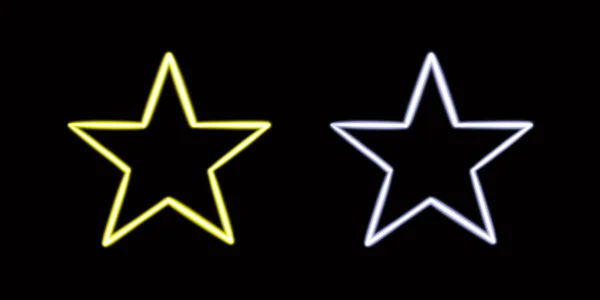 Set Geometric Star Shape Glowing Desktop Icon Neon Star Sticker — Stock Photo, Image
