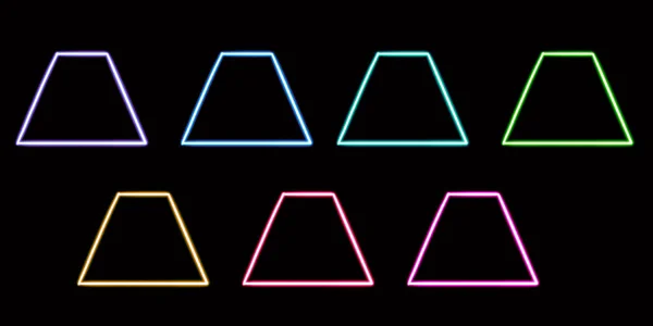 Set Geometric Parallelogram Glowing Desktop Icon Neon Stiker Neon Geometric — Stok Foto