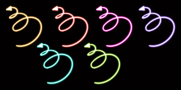 Işaretini Ayarla Parlayan Masaüstü Simgesi Neon Etiket Neon Yön Figürü — Stok fotoğraf