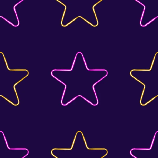Seamless Pattern Geometric Star Shape Glowing Desktop Icon Neon Star — Stock Photo, Image