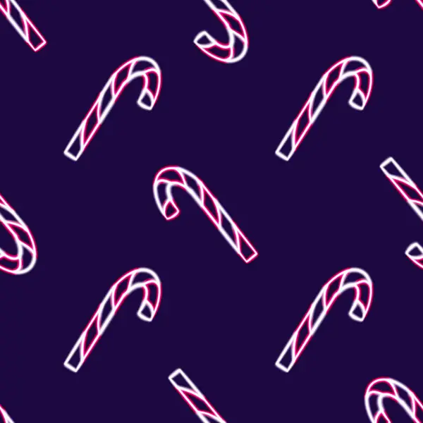Neon Christmas Naadloos Patroon Gloeiende Desktop Icoon Neon Snoepjes Sticker — Stockfoto