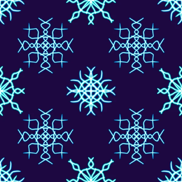 Seamless Pattern Snowflake Glowing Desktop Icon Neon Sticker Neon Figure — Stock Photo, Image