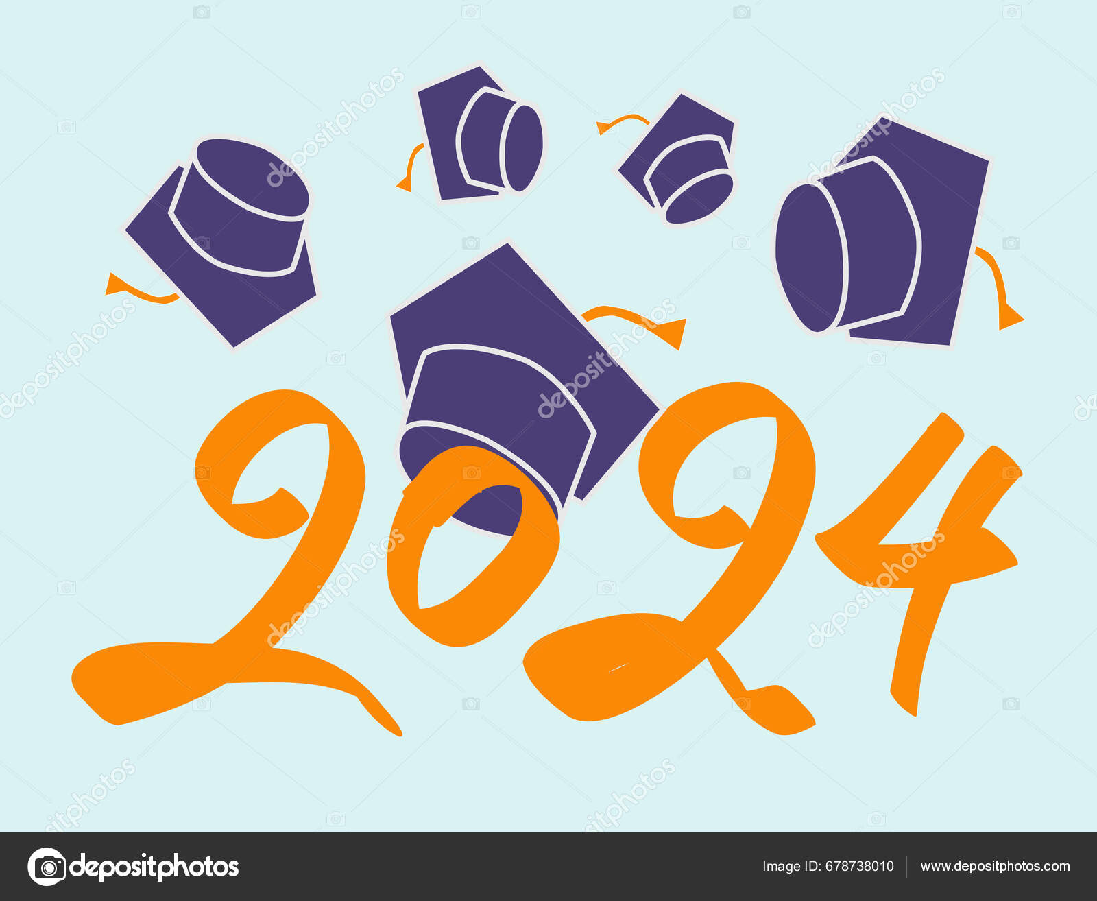Class 2024 Handwritten Typography Education Students 2024 Class Vector