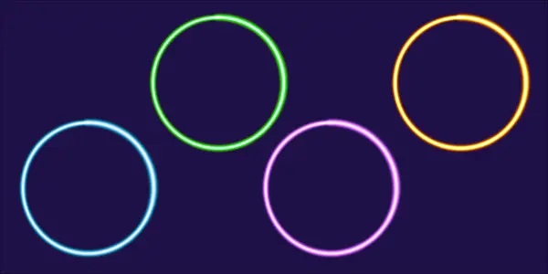 seamless pattern circle shape frame glowing desktop icon, neon sticker, neon circle shape frame figure, glowing figure, neon geometrical figures . High quality illustration