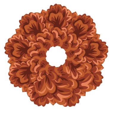 vektör kahverengi çerçeve. Yapraklar ve çiçekler kahverengi renkte. Sonbahar çerçevesi. Vektör illüstrasyonu