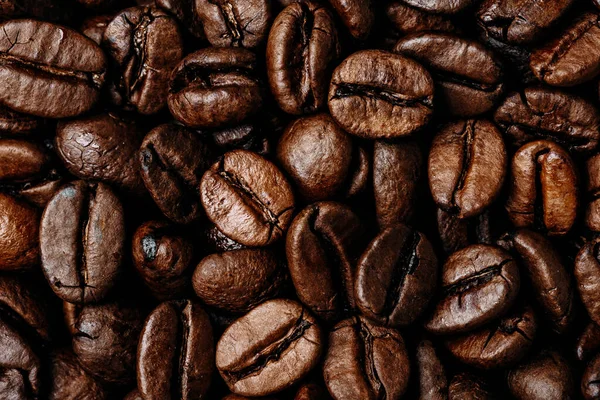 Coffee Beans Roasted Coffee Beans Background Top View — стоковое фото