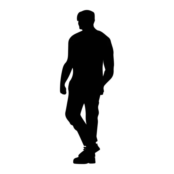 Silhouette Eines Mannes Athletische Statur Vektor Stock Illustration Folge Schwarz — Stockvektor