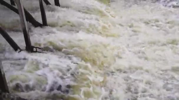 Visión Flujo Rápido Agua Entonces Una Inundación Desastre — Vídeos de Stock