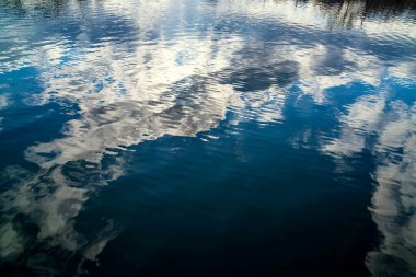 Gök yüzünün yansıması Bir gölün su yüzeyi