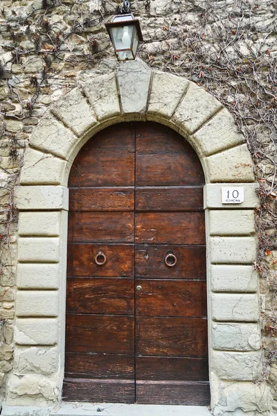 Tür Eines Hauses Antiken Dorf Romena Der Gemeinde Pratovecchio Toskana — Stockfoto
