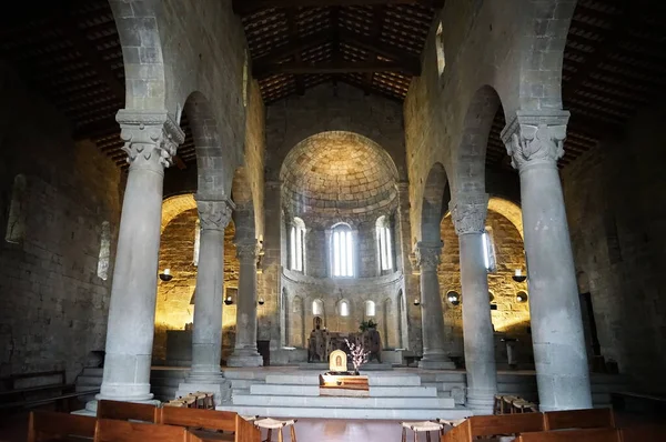 Interiör Församlingskyrkan San Pietro Romena Toscana Italien — Stockfoto