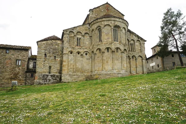 Exterior Del Ábside Iglesia Parroquial San Pietro Romena Toscana Italia —  Fotos de Stock
