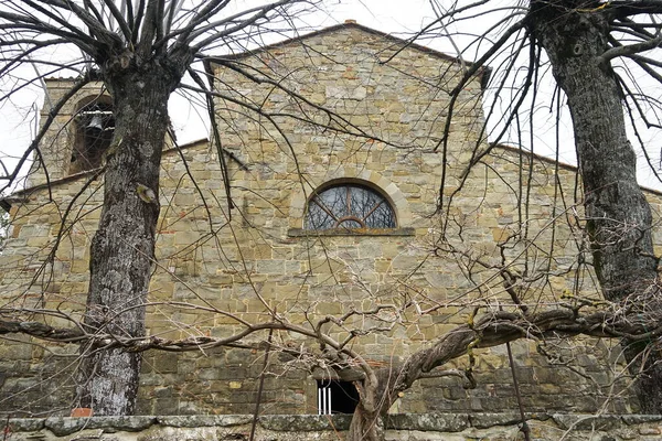 Fasad Församlingskyrkan San Pietro Romena Toscana Italien — Stockfoto