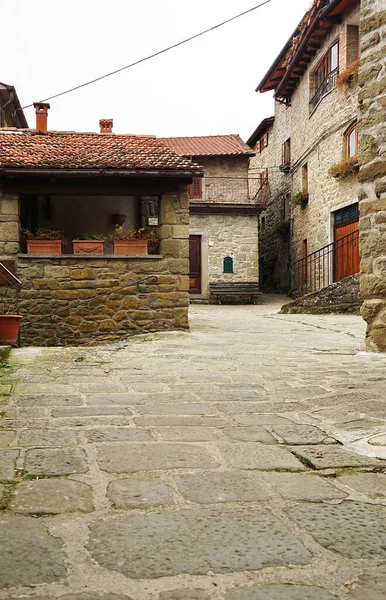 Blick Auf Das Antike Dorf Quota Poppi Toskana Italien — Stockfoto