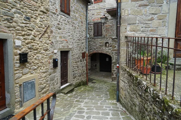 Scorcio Dell Antico Borgo Quota Poppi Toscana Italia — Foto Stock