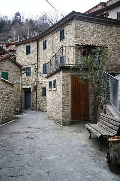 Vislumbre Antiga Aldeia Medieval Raggiolo Toscana Itália — Fotografia de Stock
