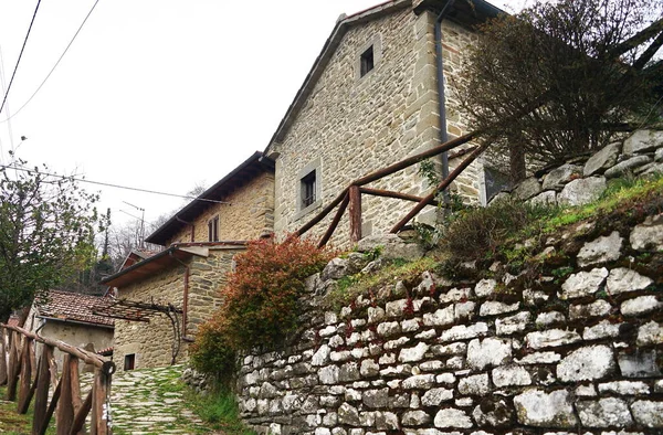 意大利托斯卡纳古老中世纪村庄Raggiolo的Glimpse — 图库照片