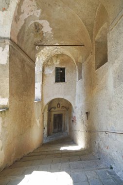 Malaspina şatosunun Loggia 'sı Fosdinovo, Toskana, İtalya
