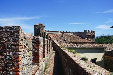 Walkway on the Malaspina castle in Fosdinovo, Tuscany, Italy