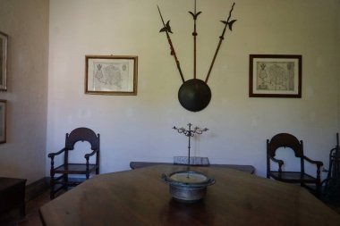 Room of the Malaspina Castle in Fosdinovo, Tuscany, Italy