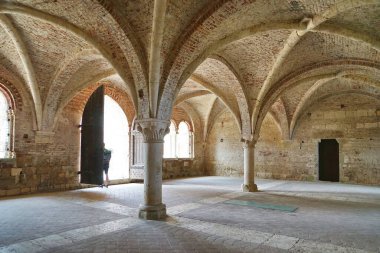 Chapter room of the Abbey of San Galgano, Tuscany, Italy