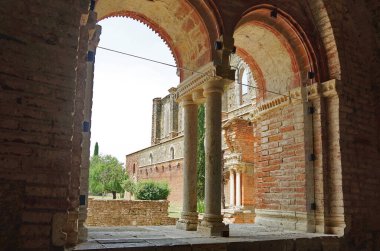Detail of the abbey of San Galgano, Tuscany, Italy